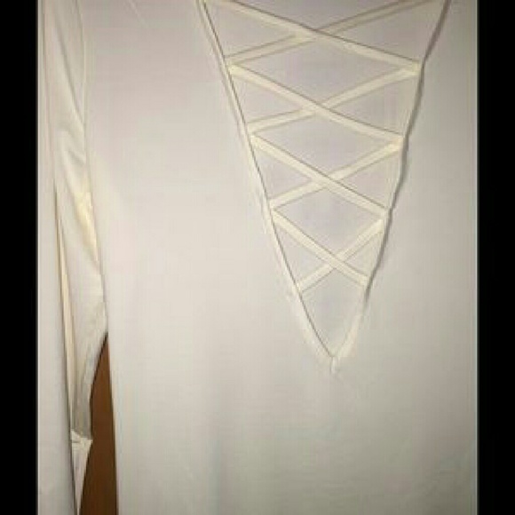 TAKE THE PLUNGE BODYCON DRESS Vanilla - Picture 2 of 3