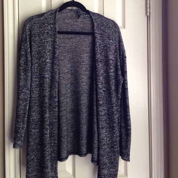 Peppered black and white cardigan