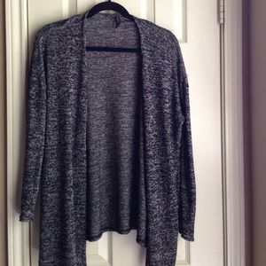Peppered black and white cardigan