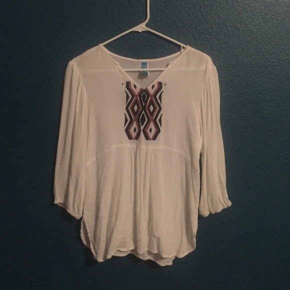 Buttons tribal print blouse