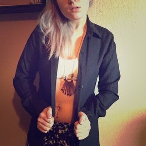 Black button Down