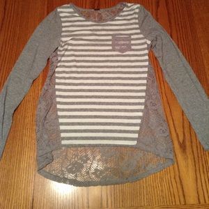 Grey and white stripped shirt