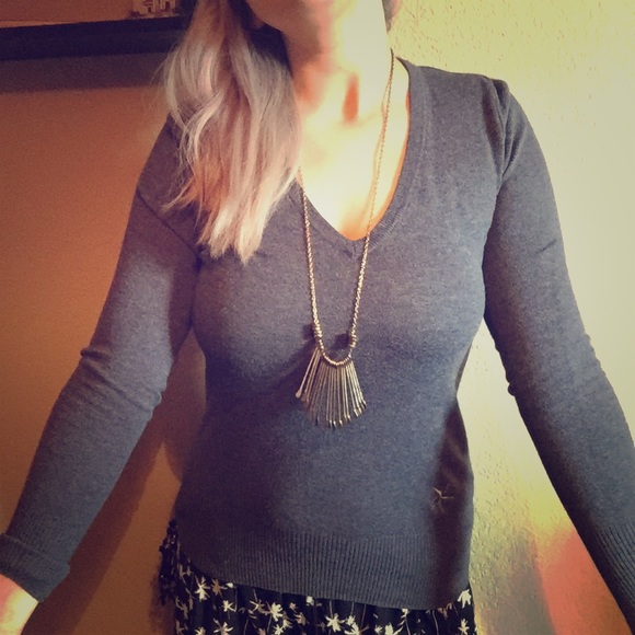 Tight Gray long sleeve Top - Picture 1 of 2