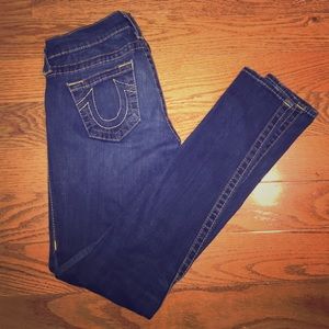 True Religion Dark Wash Denim Skinny Jeans Size 24