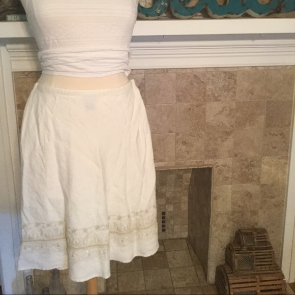 Beaded Linen Skirt