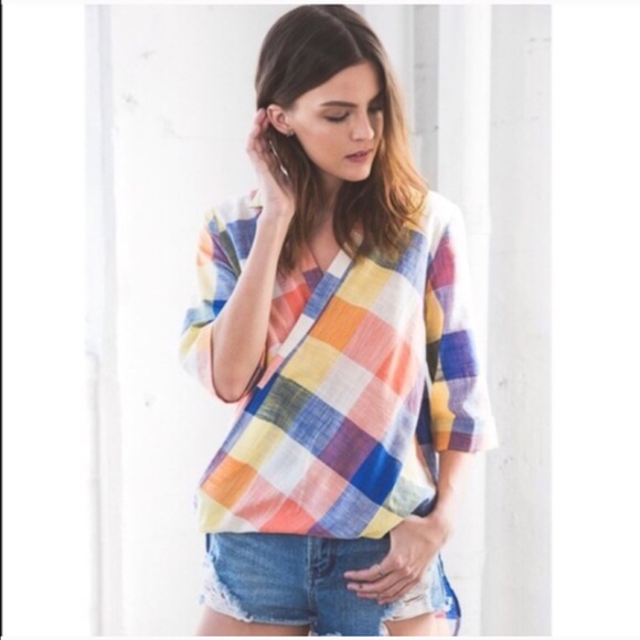 🆕KAITLYN High-Lo Plaid Shirt - PLUM mix - Picture 4 of 4