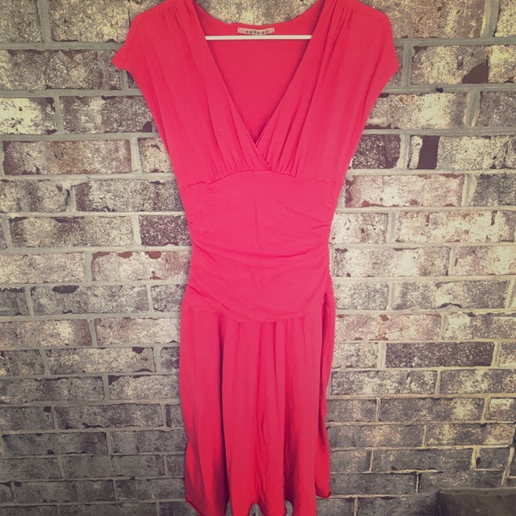 Velvet red cotton dress