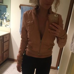 Vegan Leather Pink Motorcycle Jacket - JouJou Sm