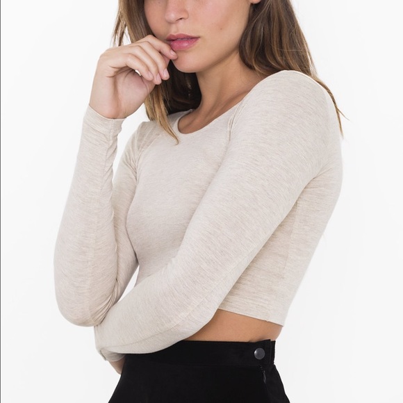 American Apparel Oatmeal Crop Top