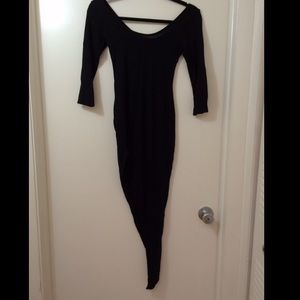 Boohoo 3/4 sleeve asymmetric bodycon dress. Size S