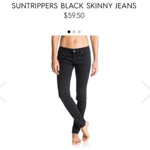 ROXY SUNSTRIPPERS SKINNY BLACK JEANS