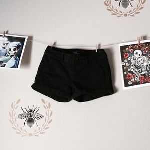 American eagle black midi twill shorts
