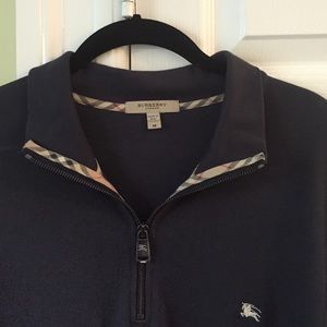 Half zip, 100% cotton Burberry sweater.