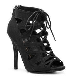 Chinese Laundry black lace up booties (never worn)