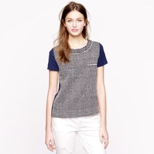 J. Crew Navy & Cream Threaded Blouse Sz: M