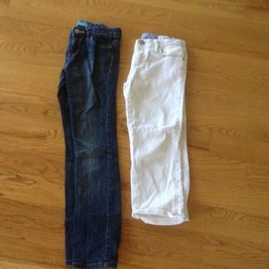 Skinny and cropped jeans, white and denim.