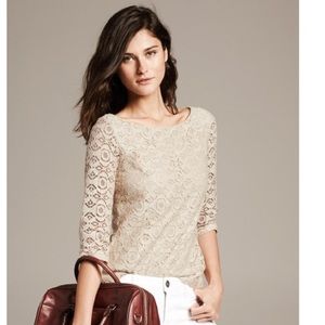 Cream lace Banana Republic top