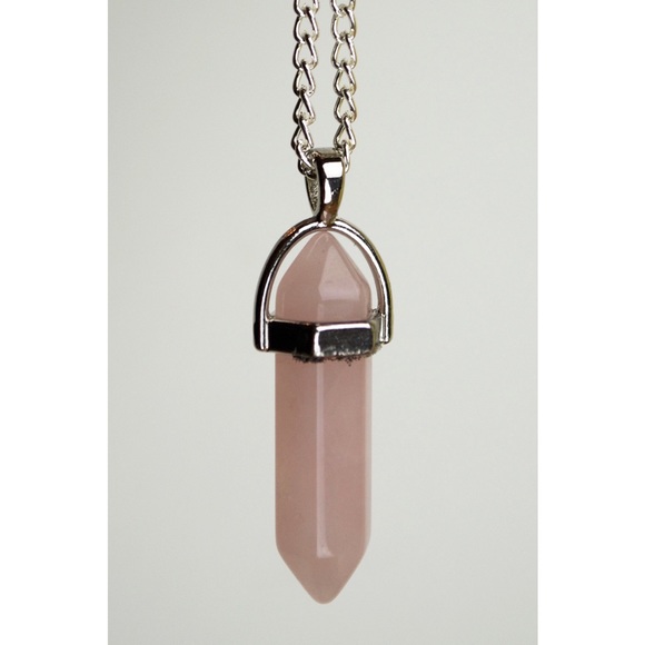 Rose Quartz Crystal Pendant Necklace