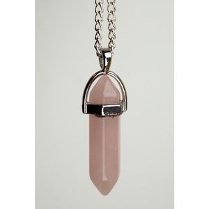 Rose Quartz Crystal Pendant Necklace