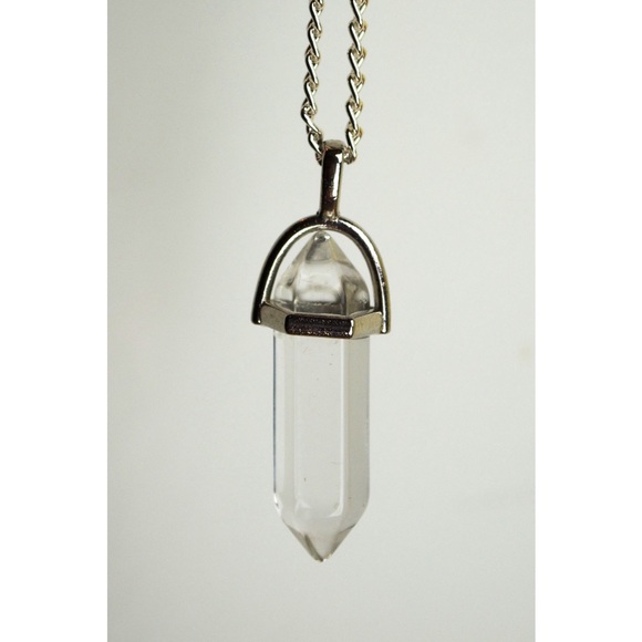 Clear Crystal Pendant Statement Necklace