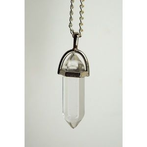 Clear Crystal Pendant Statement Necklace