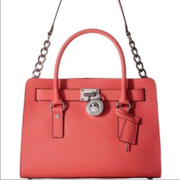 🎉SOLD🎉 Auth. Michael Kors Hamilton Satch, Coral - Picture 3 of 3