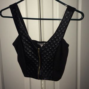 Leather Crop Top.