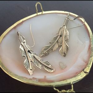 Sterling Native Feather Earrings