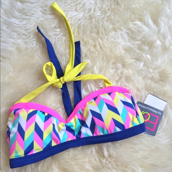 BCA by Rebecca Virtue geometric bikini top