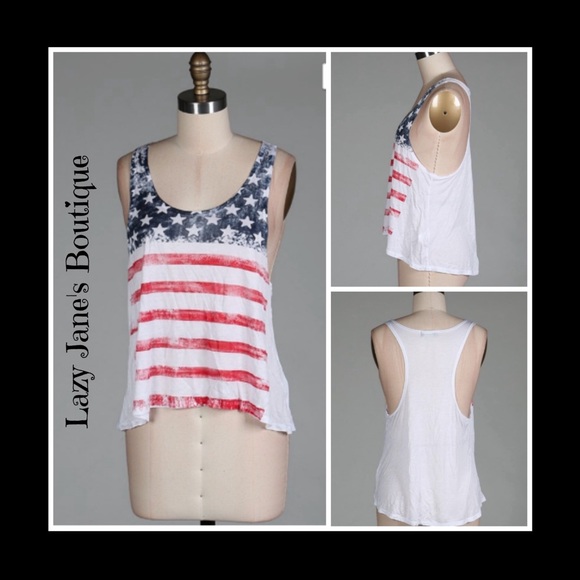 American Flag Burnout Tank