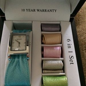 Watch with changeable colored bands