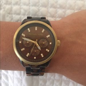 MIchael Kors tortoise shell/gold watch