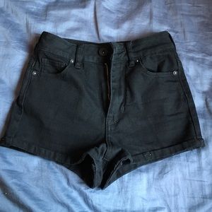 Black super high rise shorty shorts from PacSun