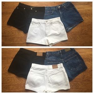 3 Denim Shorts -Summer/Festival - Black White Blue