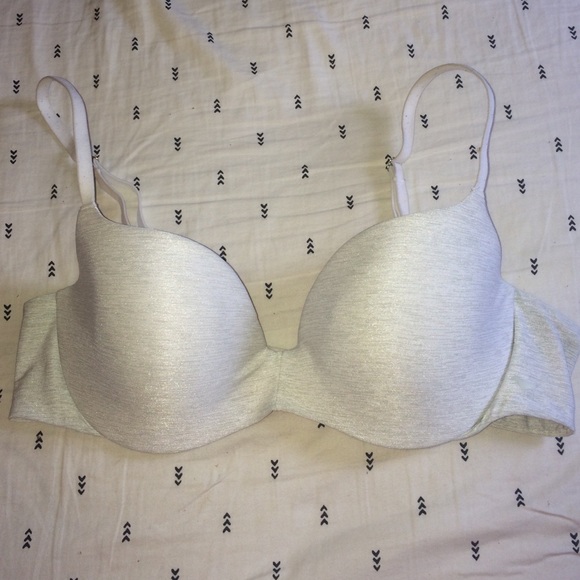 VS PINK white marled bra