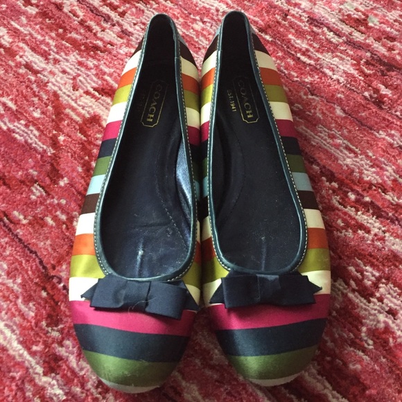 Coach Stripes Ballet Flats, Size 8