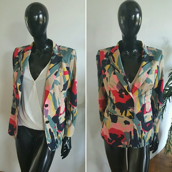 DKNY Abstract Multicolor Blazer