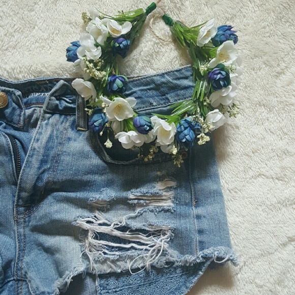 Blue & white flower crown