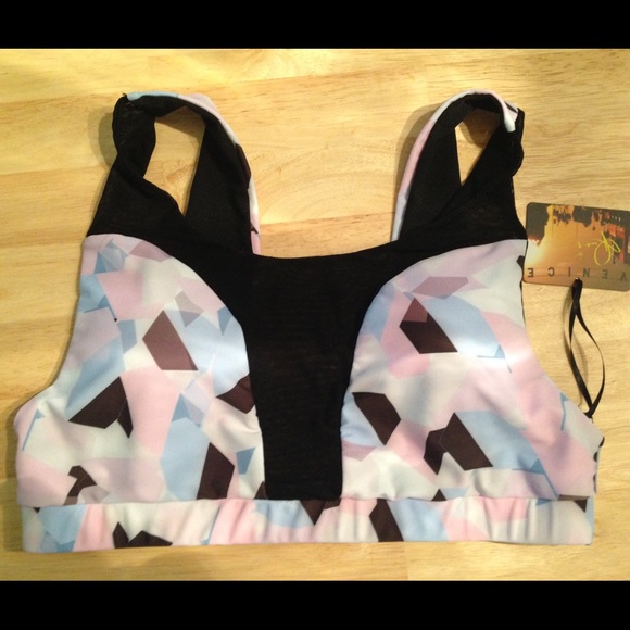 Modcloth Sol Mates bikini top in pink size Large