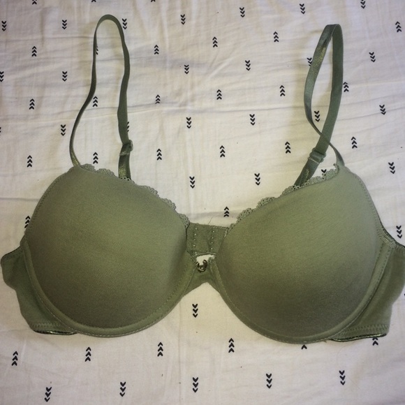 F21 olive green push up bra
