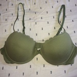 F21 olive green push up bra