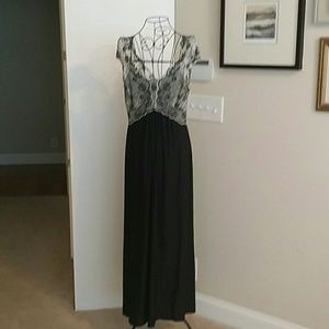 Black and white lace night gown