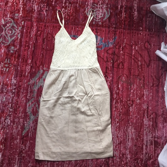 BANANA REPUBLIC White and Cream Dress, Sz 0 !!