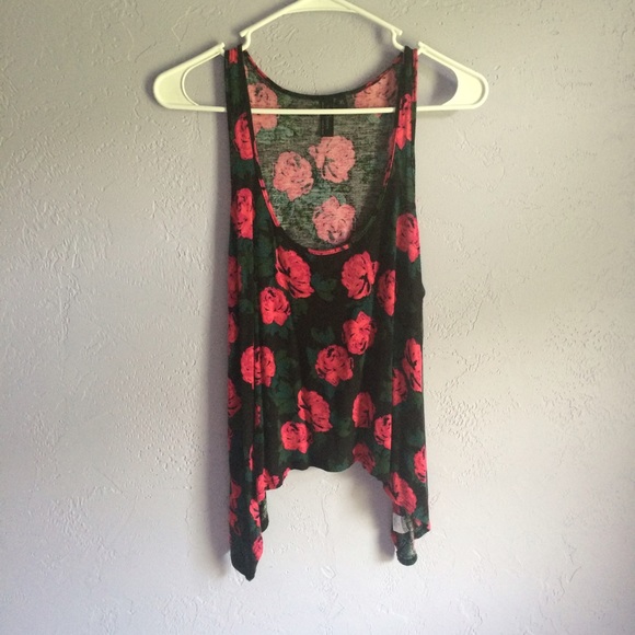 Rose Print Crop Top