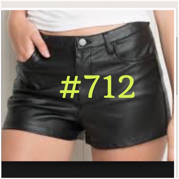 Brandy Melville Black Faux Leather Short NWOT