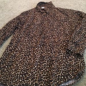Men's Leopard Print Button Down