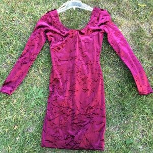 Burgundy velvet textured dress NEW WITH TAGS
