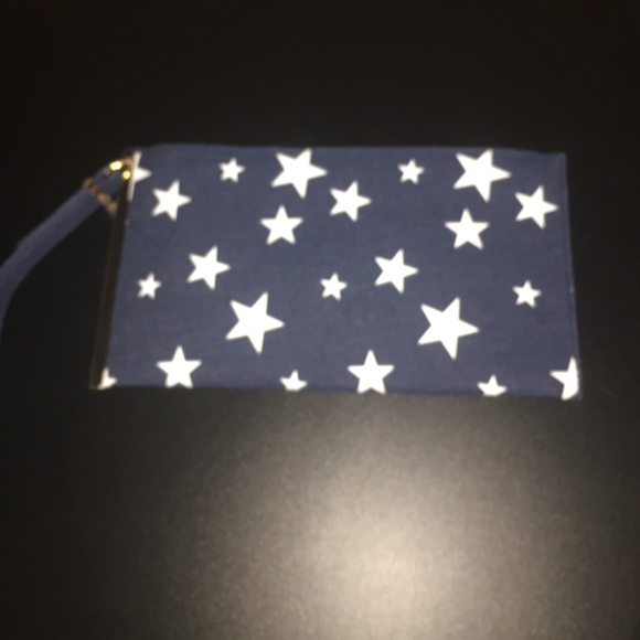 PATRIOTIC DENIM W WHITE STARS CLUTCH NWT