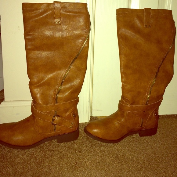 Brown high boots