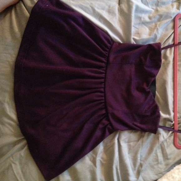 Plum peplum top with strappy back - Picture 1 of 4